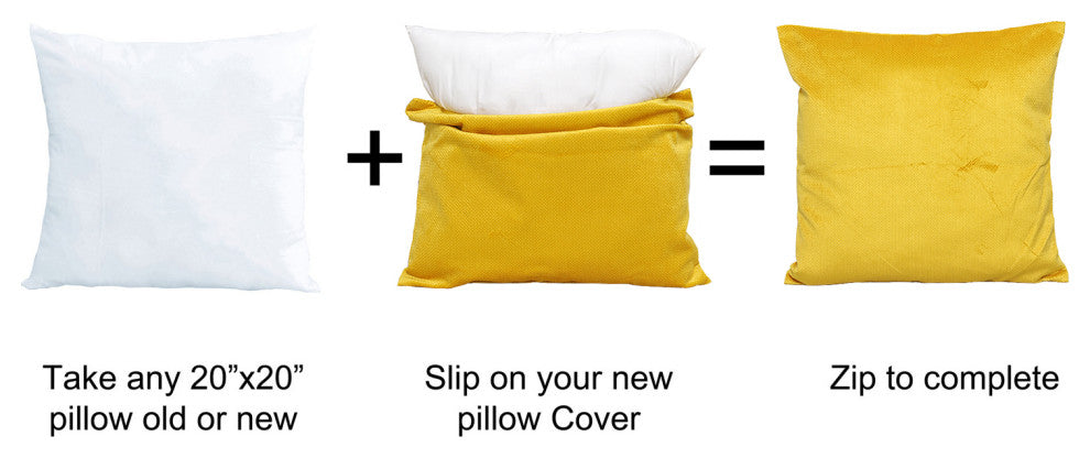 Milliken Plush Pillow Shell 2 Piece Set, Jojoba Yellow, 20" X 20"