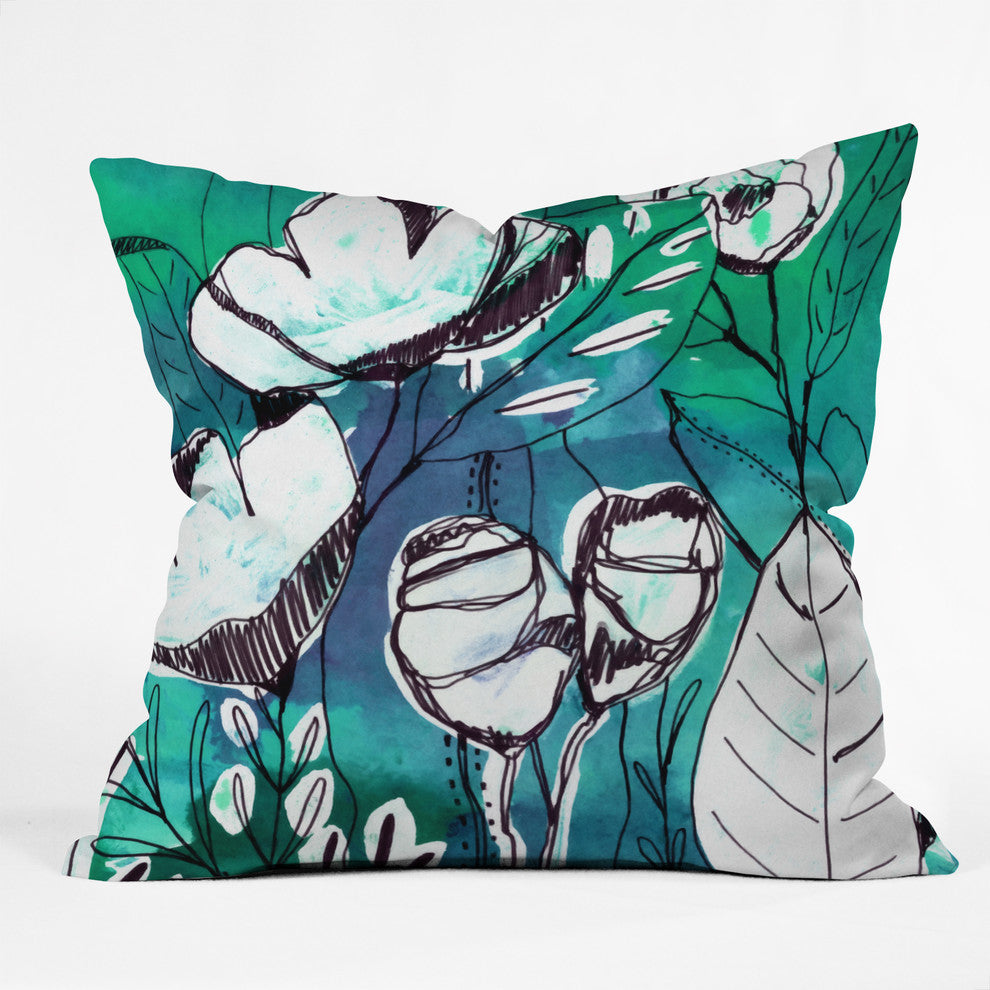 Deny Designs Cayenablanca Abstract Garden Outdoor Throw Pillow