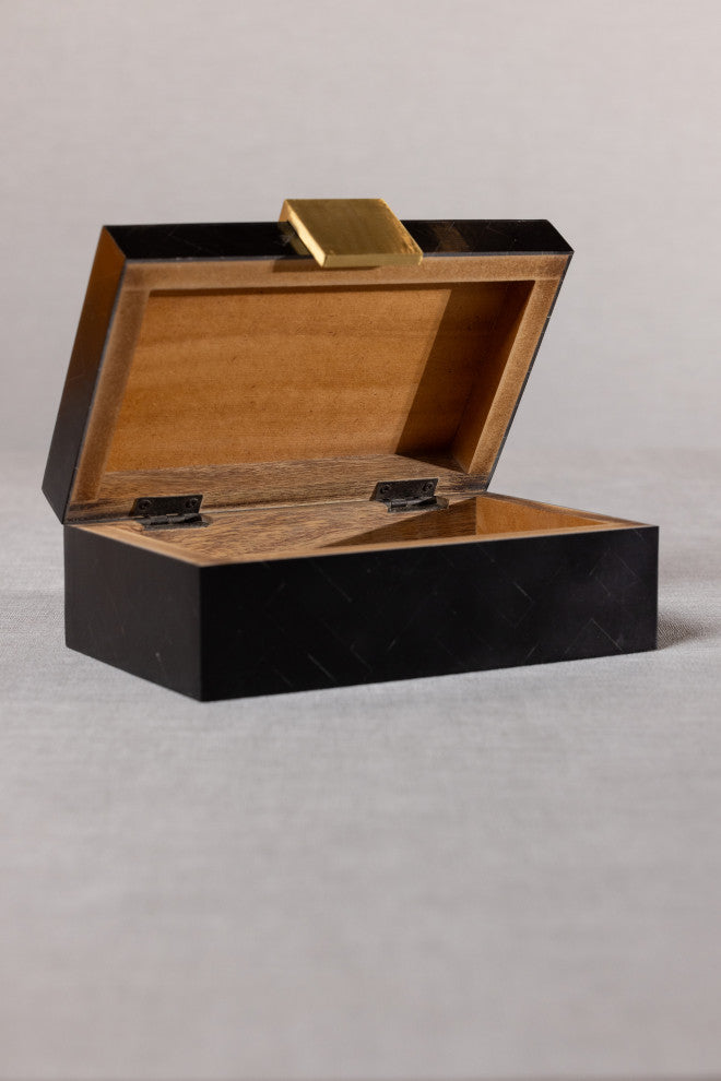 Sotavento Resin Chevron Inlaid Decorative Box