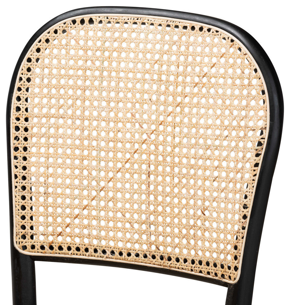 Jolyn Mid-Century 2-Piece Dining Chairs, Black