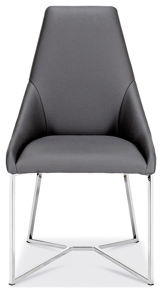 Roger Chair, Gray With Silver Base