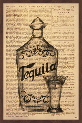 "Vintage Tequila" Framed Painting Print, 12"x18"