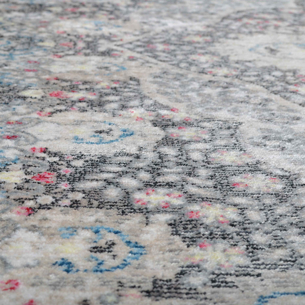 MACHINE MADE POLYESTER AREA RUGS  -Beige Black Color, Oriental ,Living room rug