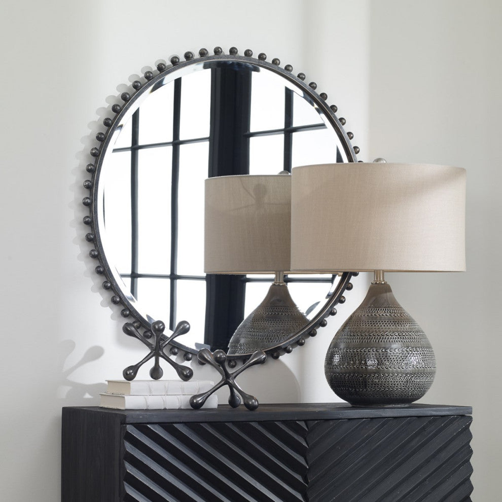 Uttermost Taza Round Iron Mirror 09691