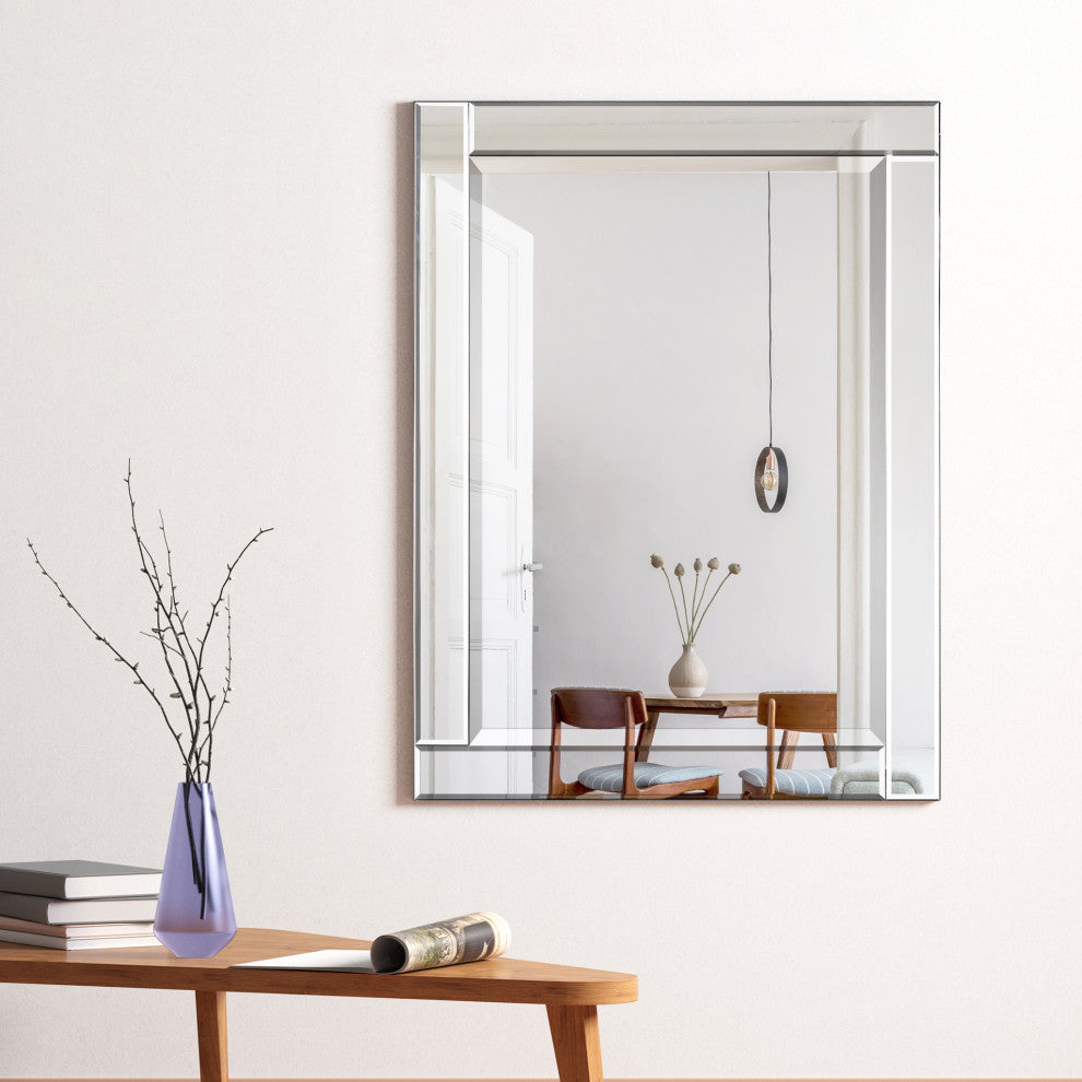 Modern Beveled Wall Mirror, 30"x40"