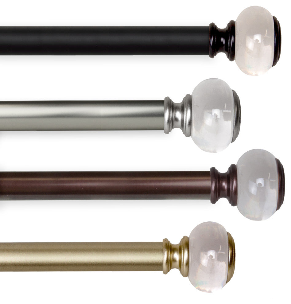 Leilani 1" Diameter Curtain Rod, Satin Nickel, 120-170"