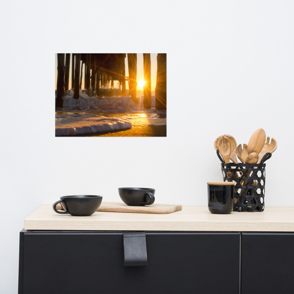 Sea Foam In The Sunlight Landscape Photo Unframed Wall Art Print, 12" X 16"