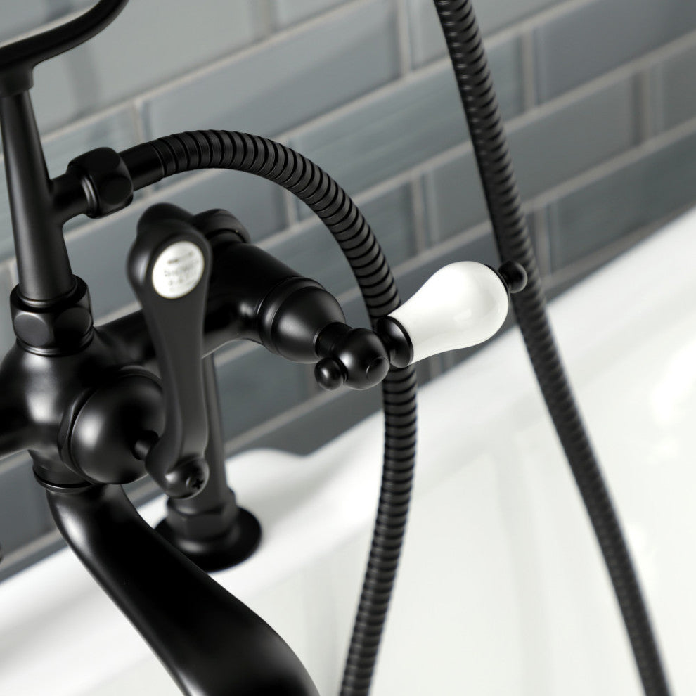 AE105T0 Deck Mount Clawfoot Tub Faucet, Matte Black