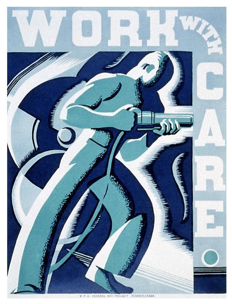 "Work with care" Digital Paper Print by Robert Muchley, 14"x18"