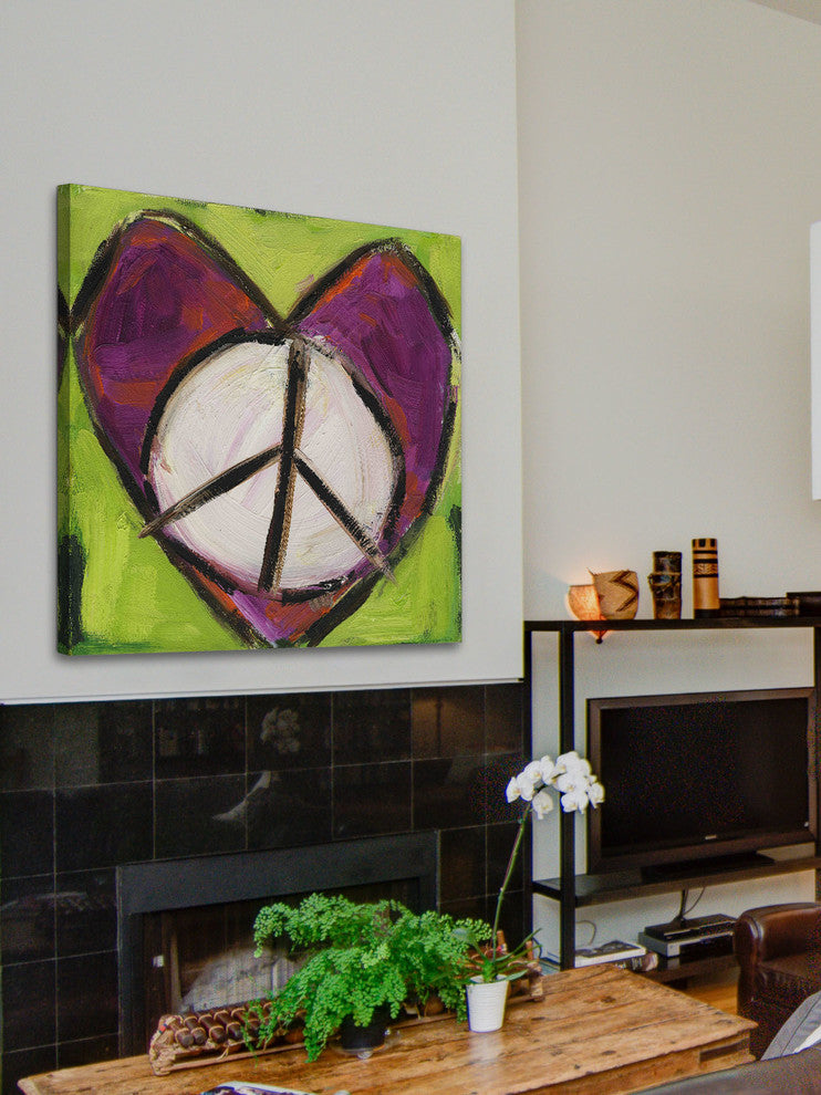 "Peace Heart" Painting Print on Canvas by Tori Campisi