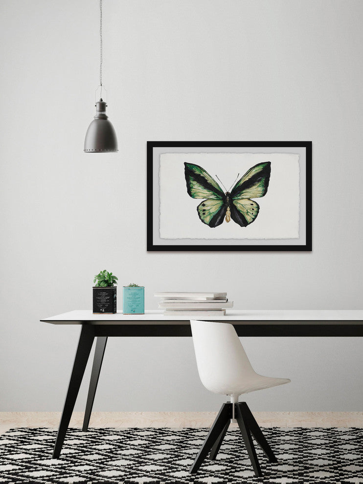 "Hunter Green Butterfly" Framed Painting Print, 30"x20"