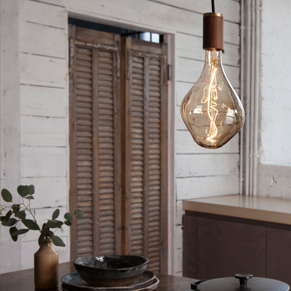Voronoi II bulb and Walnut pendant US