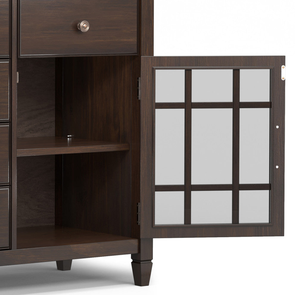 Connaught Solid Wood Sideboard Buffet, Chestnut Brown