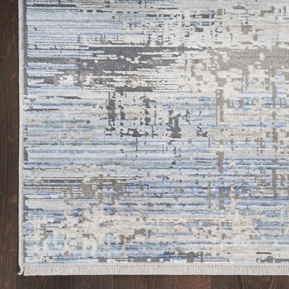 Nourison Abstract Hues 7'10" x 10' Blue Grey Modern Indoor Area Rug
