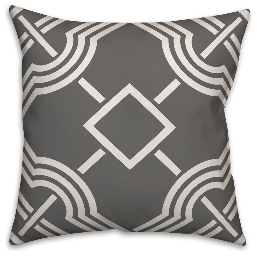 Gray and White Line Pattern Throw Pillow