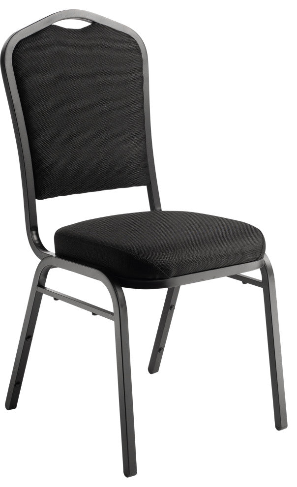 NPS 9300 Deluxe Fabric Stack Chair, Ebony Black Seat/Black Frame