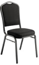 NPS 9300 Deluxe Fabric Stack Chair, Ebony Black Seat/Black Frame