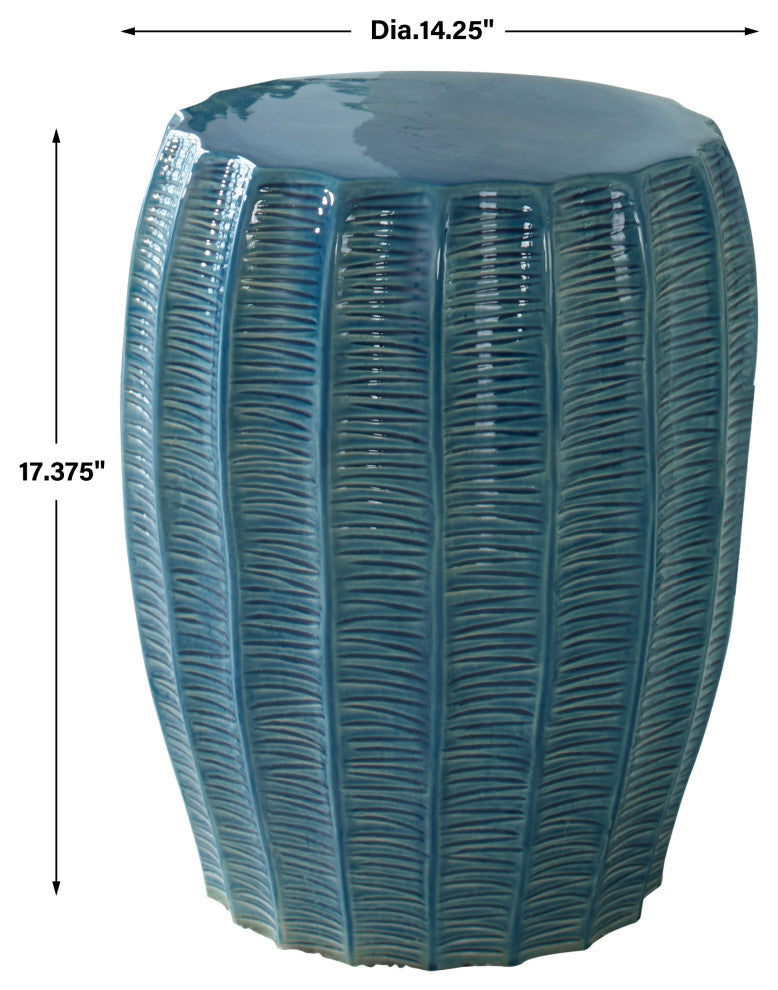 Uttermost Harbor Aque Blue Garden stool