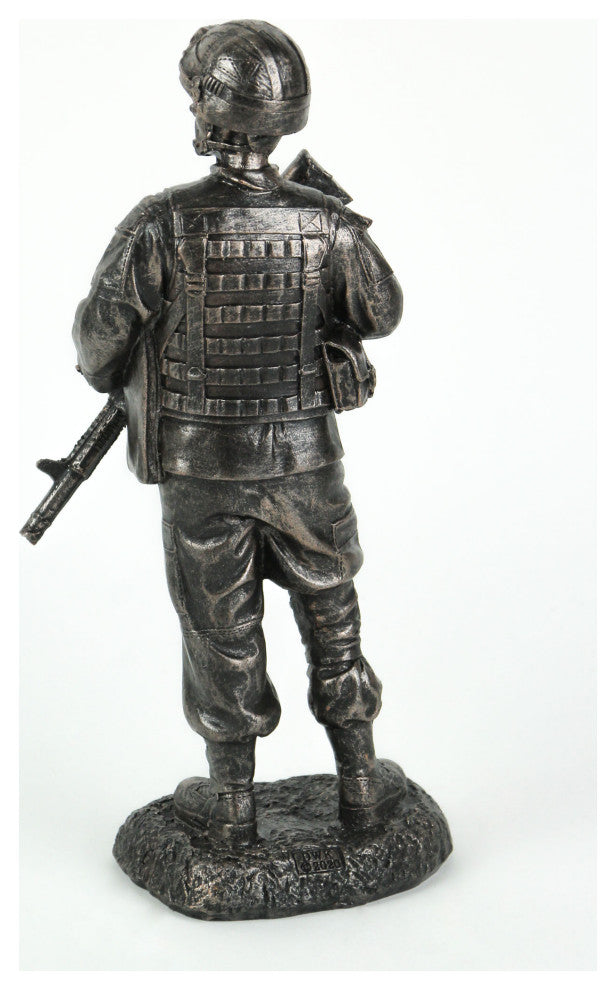 Battle Ready Military Soldier Veteran Tribute / Memorial Statue 10 Inches Tall