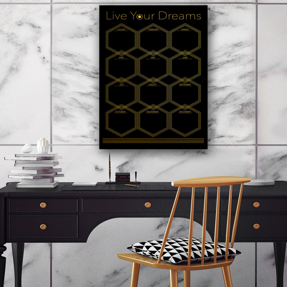 Ready2HangArt Glam Dry Erase Monthly Calendar on ArtPlexi, 30"x20"