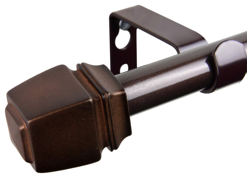 Nona 5/8" Curtain Rod, Cocoa, 18-28"