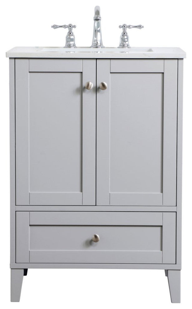 24" Single Bathroom Vanity, Gray