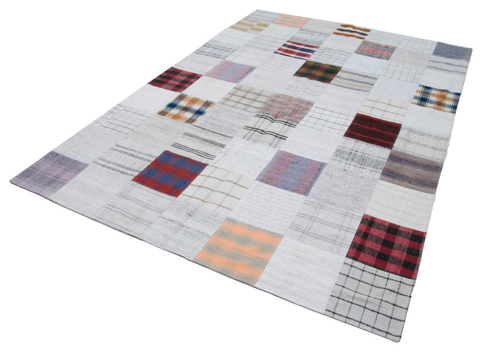 Rug N Carpet - Handmade Turkish 6' 7'' x 9' 10'' Vintage Patchwork Kilim Rug