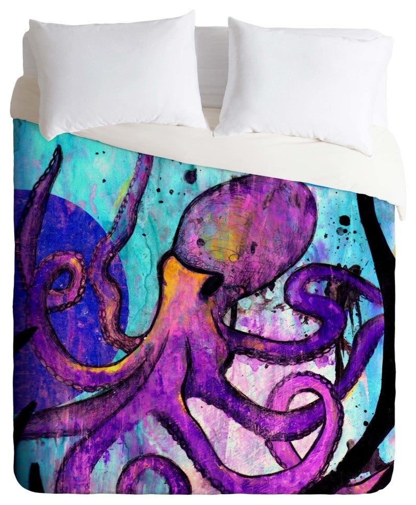 Deny Designs Sophia Buddenhagen Purple Octopus Duvet Cover - Lightweight
