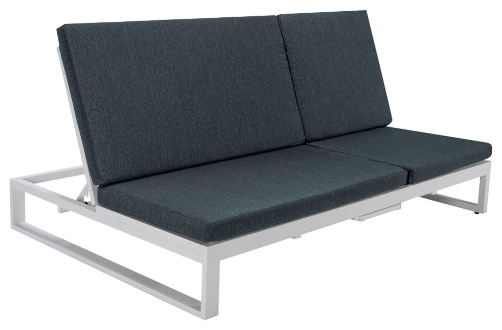 LeisureMod Chelsea Convertible 2-in-1 Sofa and Double Chaise Lounge, Black