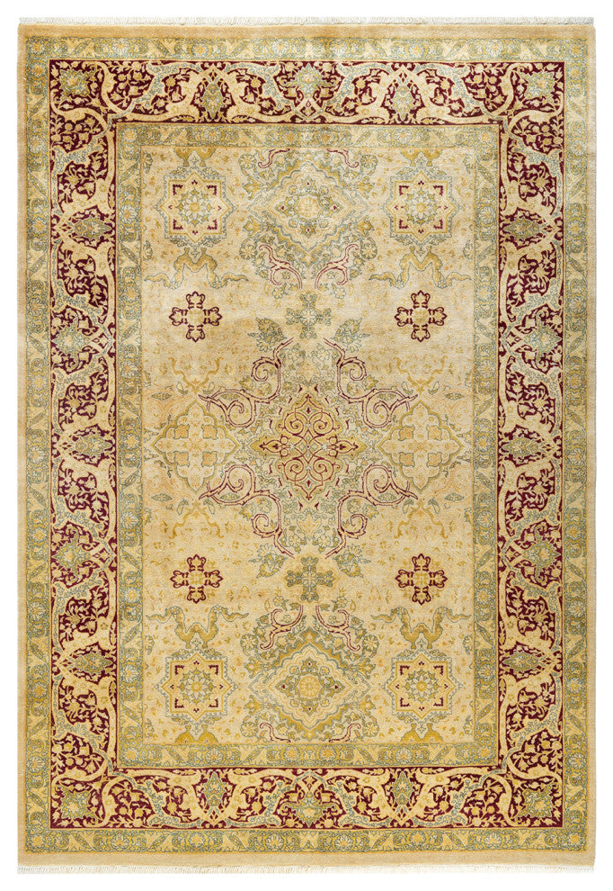 Mogul, One-of-a-Kind Hand-Knotted Area Rug  - Ivory, 6' 3" x 8' 10"