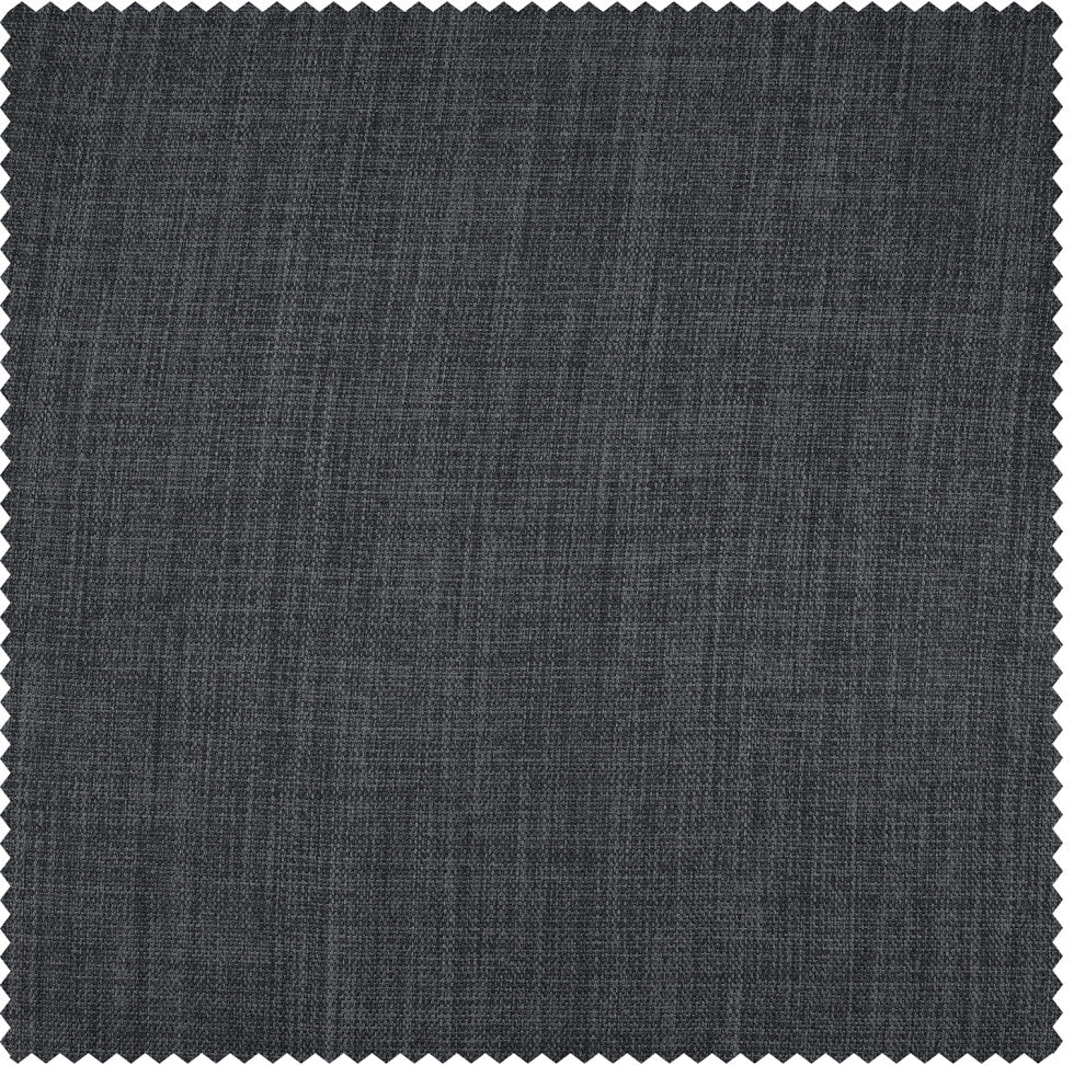 Faux Linen Darkening Curtain Single Panel, Dark Gravel, 50"x96"