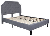 Full Size Tufted Upholstered Platform Bed, Light Gray Fabric