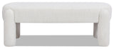 Hugo 49" Boucle Oval Fully Upholstered Bench, Milky White Cream