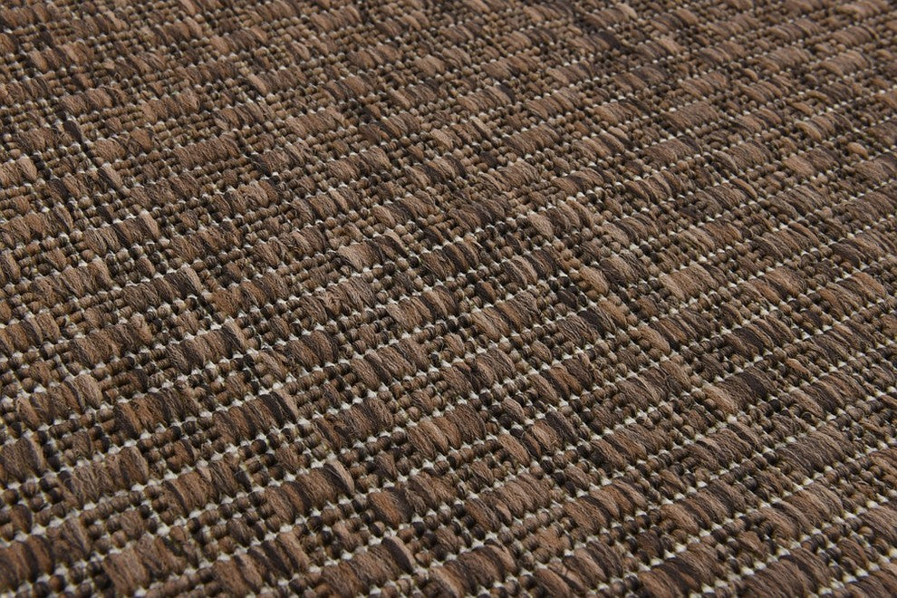 Unique Loom Light Brown Solid Outdoor 2' 0 x 6' 0 Runner Rug