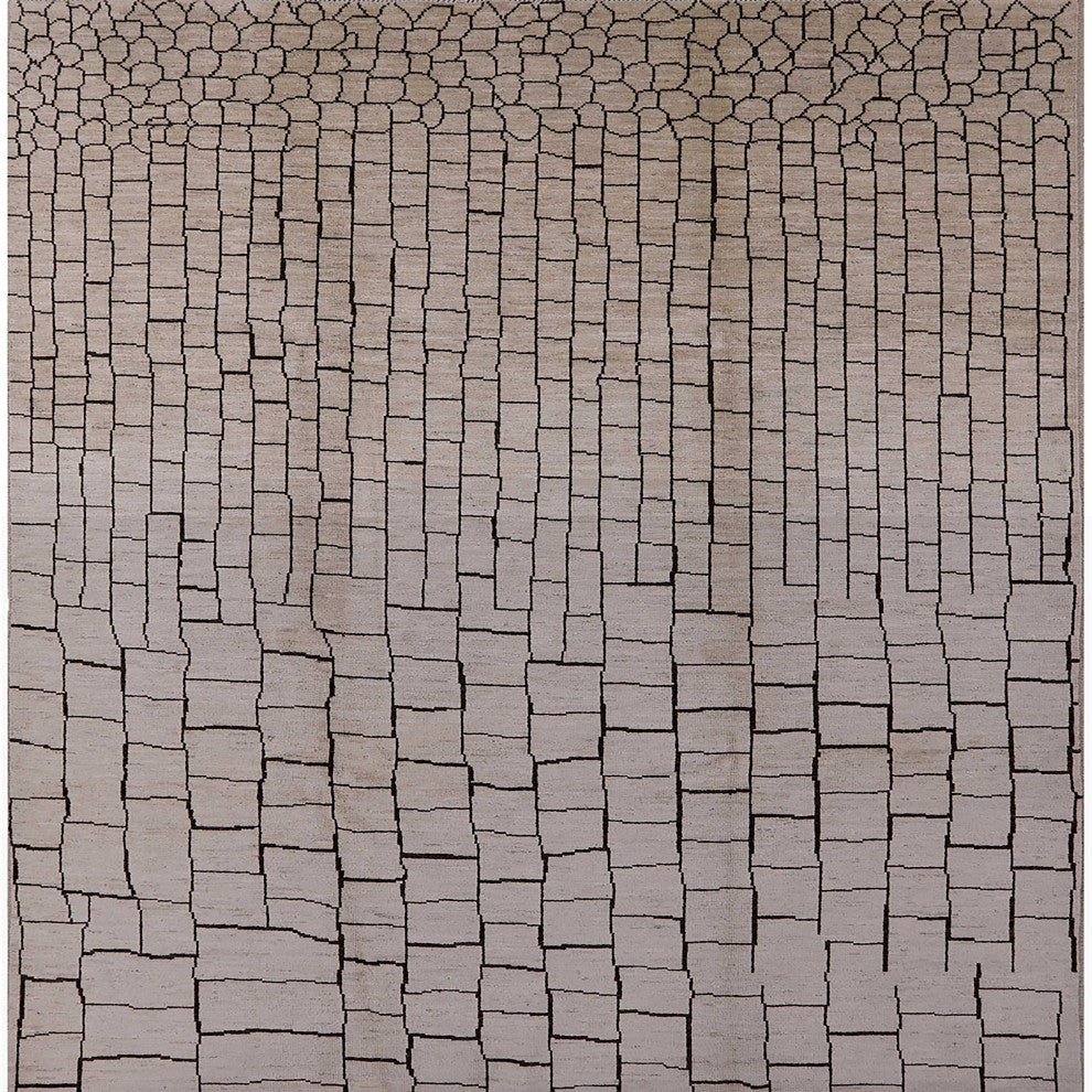 Ahgly Company Indoor Square Mid-Century Modern Area Rugs, 7' Square