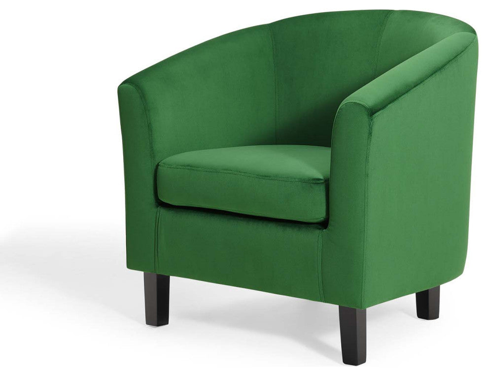 Armchair Accent Chair, Velvet, Green, Modern, Living Lounge Hotel Hospitality
