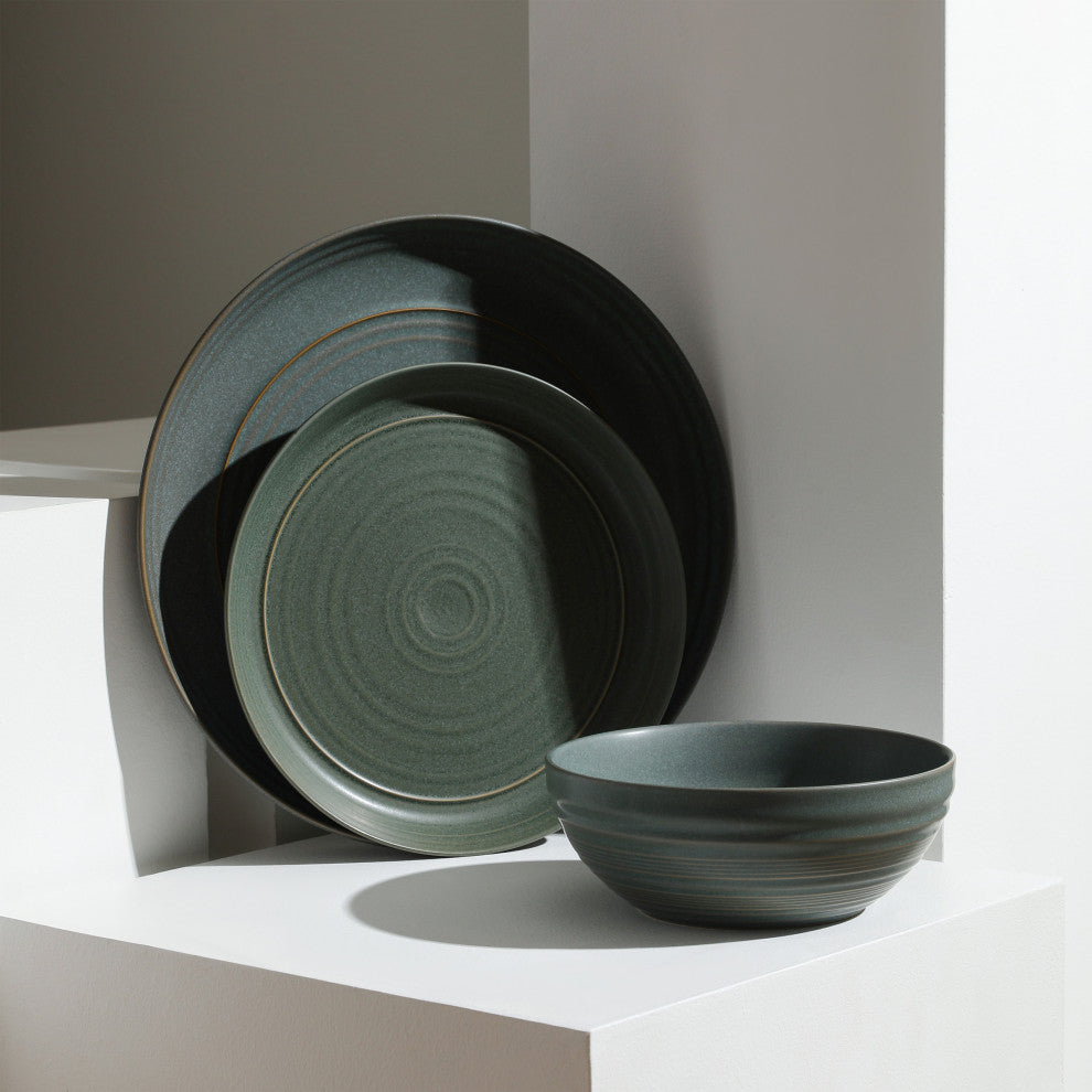 Stone Lain Elio Stoneware Salad Plate Set of 4, Green