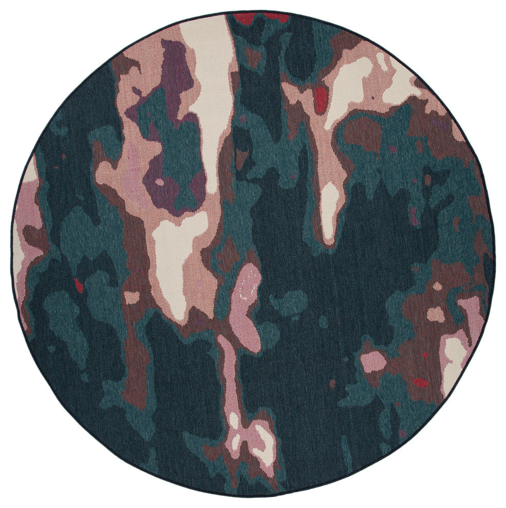 Pianta Teal 1'11" x 3'7" Rectangle Throw Rug