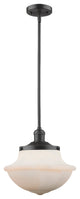 Large Oxford 1-Light Mini Pendant, Oil Rubbed Bronze, Matte White