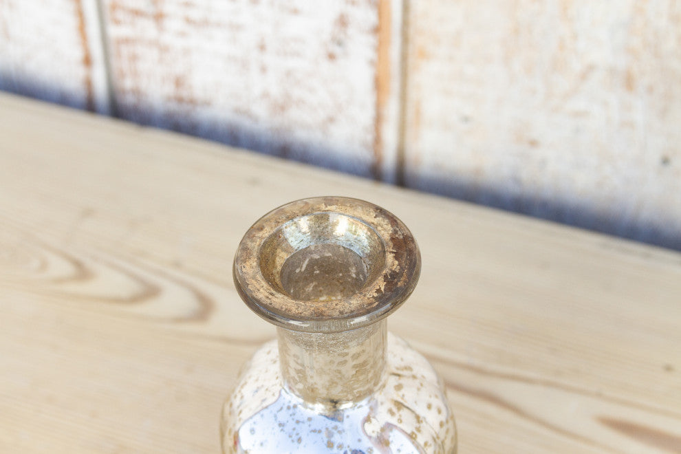 Apothecary Style Silvered Glass Bottle