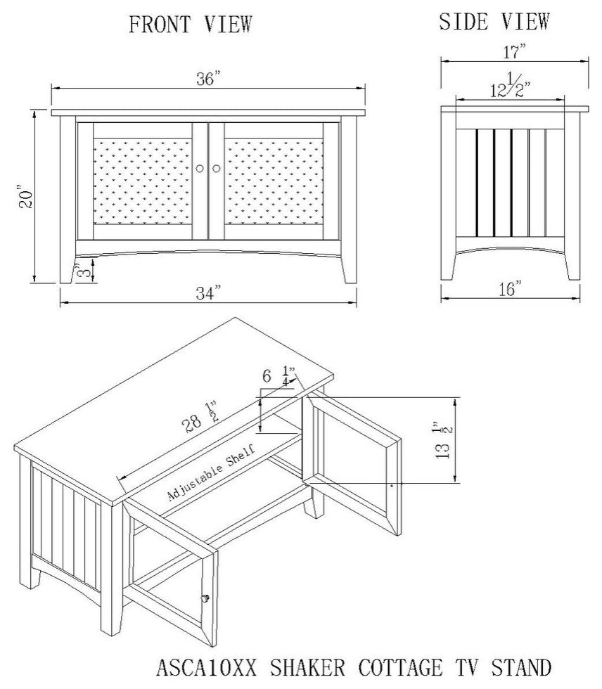 Shaker Cottage 36" TV Stand, Espresso