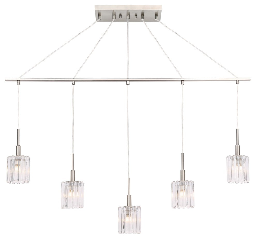 Woodbridge Lighting Candice Linear Pendant, Frosted Square