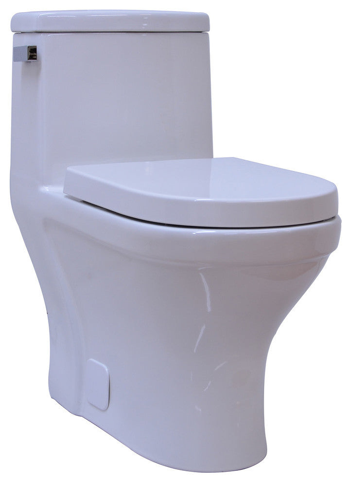 Ucore 28" Comtemporary Elongated One Piece Toilet, Single Flush 1.28gpm