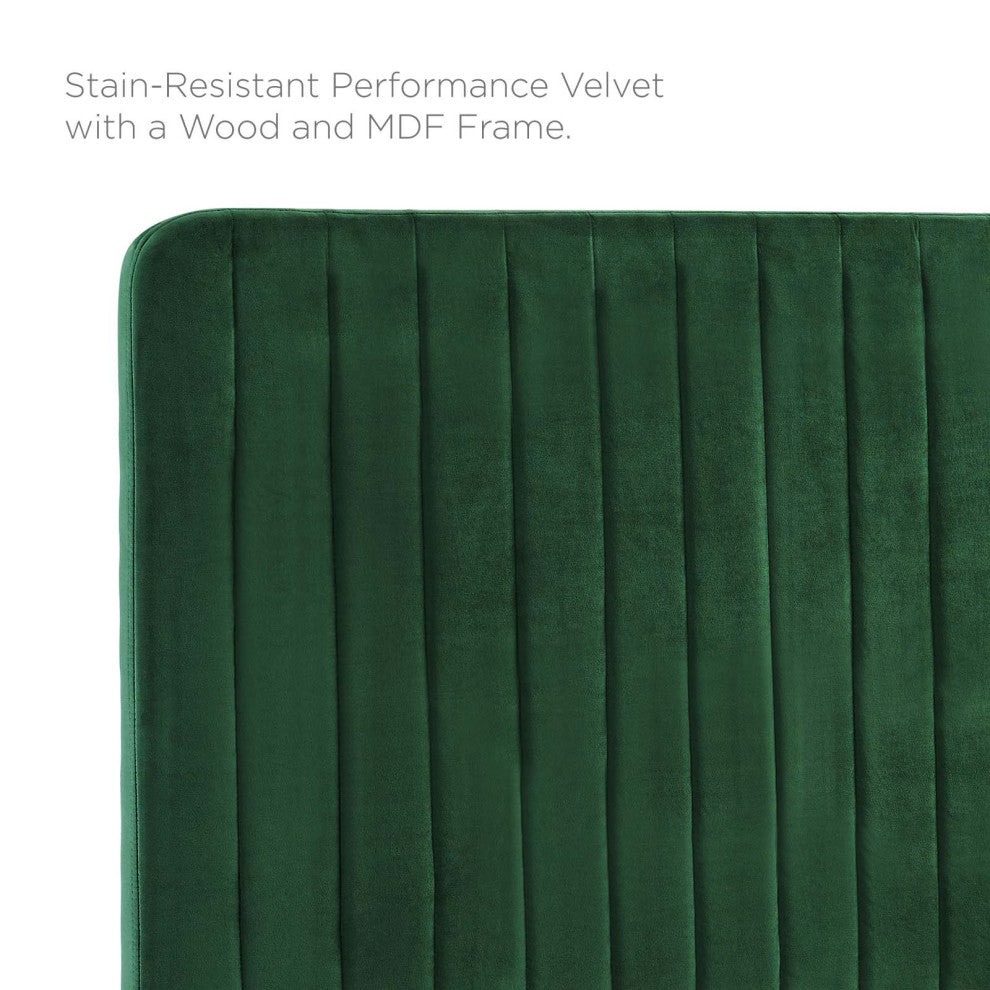 Milenna Channel Tufted Performance Velvet Full/Queen Headboard Emerald