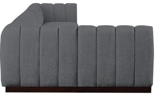Quinn Chenille Upholstered 6-Piece L-Shaped Modular Sectional, Grey