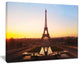 "Brown Silhouette of Paris Eiffel Tower" Cityscape Canvas Print20"x12"