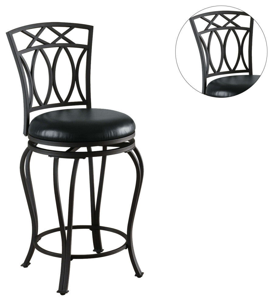 Metal Counte Height Stool, Black