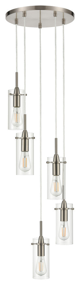 Effimero 5-Light Cluster Pendant, Brushed Nickel
