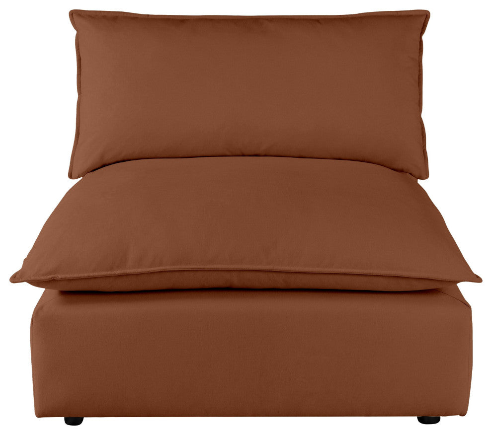 Cali Modular Armless Chair, Rust