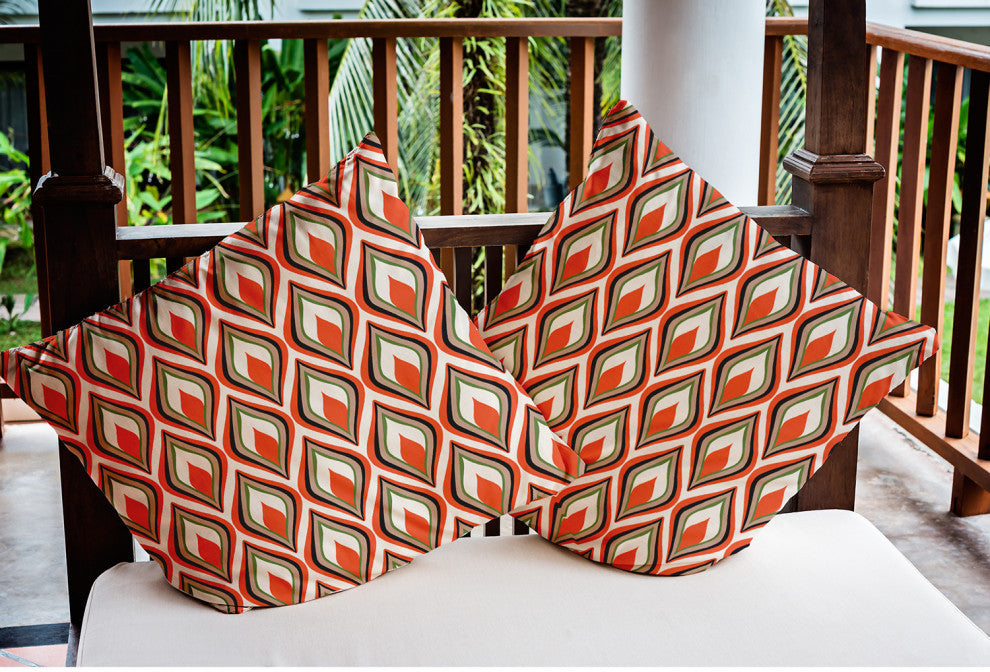Feathers Indoor/Outdoor Throw Pillow, Harvest Orange, 18"x18"